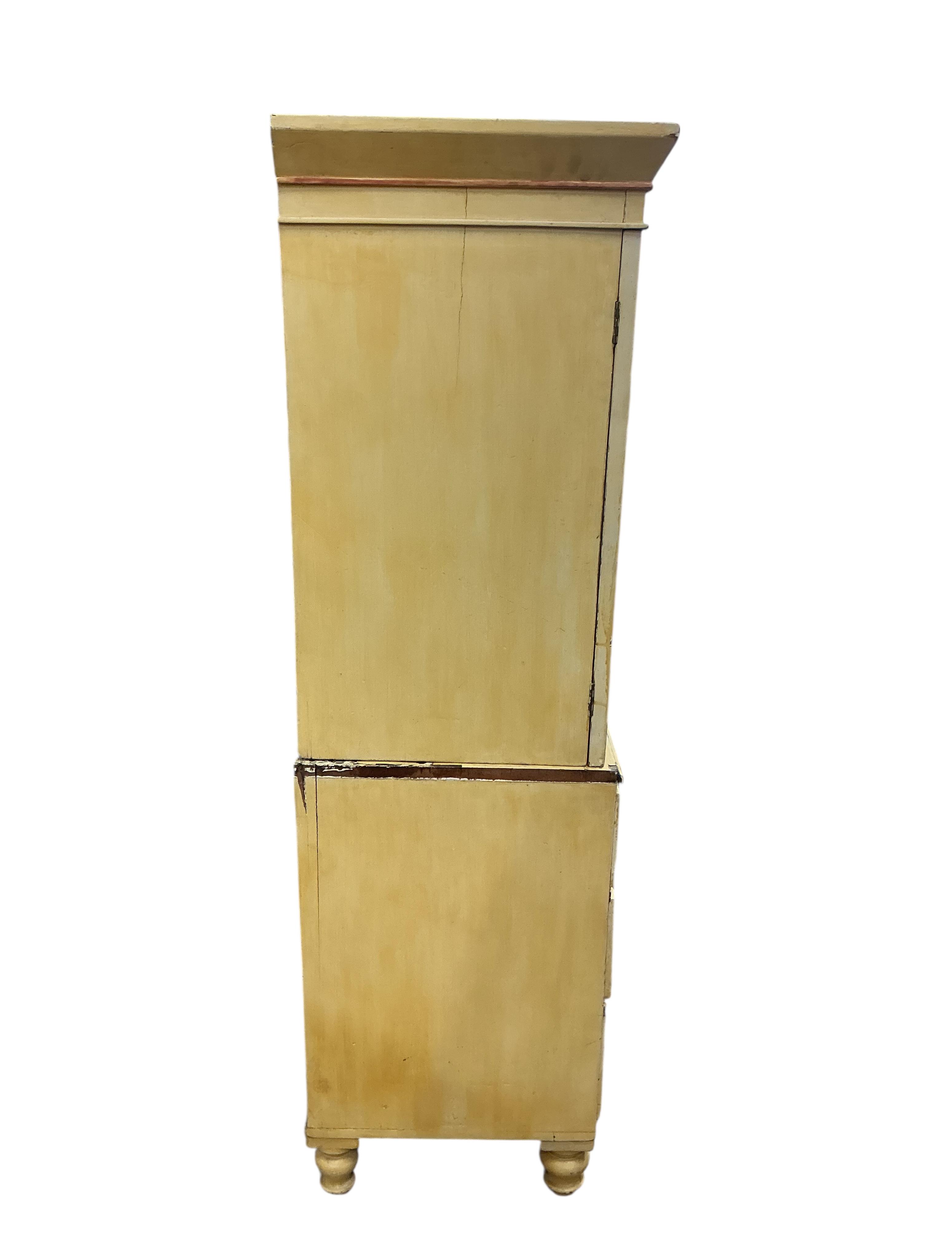 A small Victorian style painted press cupboard, width 107cm, depth 50cm, height 171cm